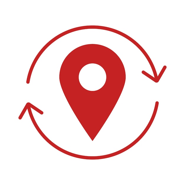 Location update with circular arrow