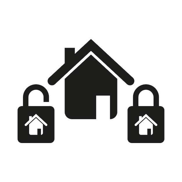 Lock house icon Residential house Vector illustration EPS 10 Stock image