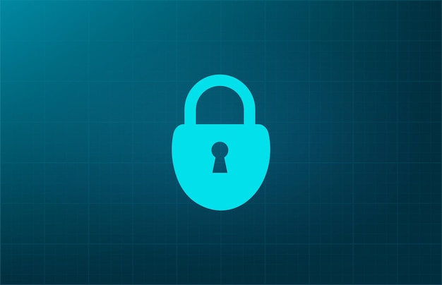 Lock symbol Vector illustration on blue background Eps 10