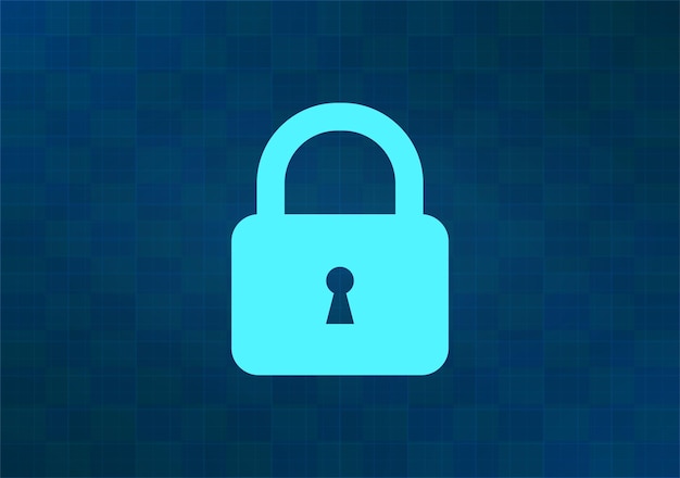 Locke symbol vector illustration on blue background Eps 10