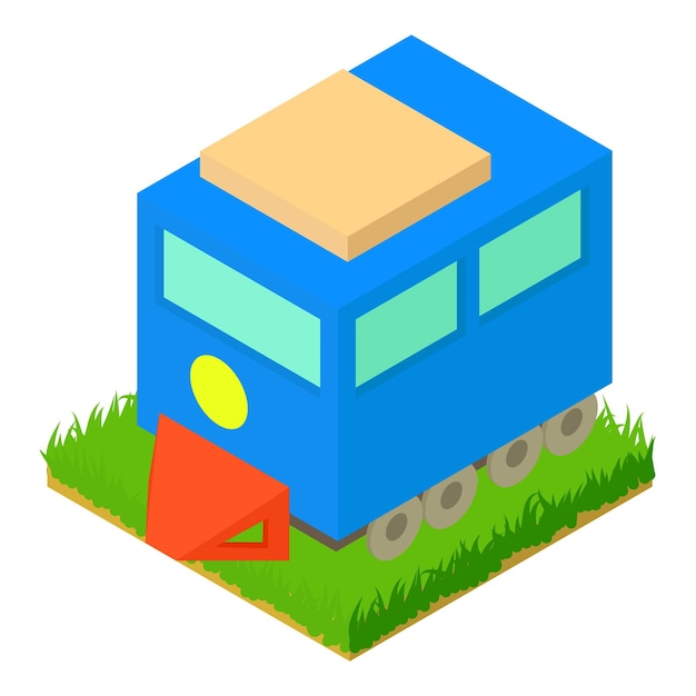 Locomotive icon isometric vector Train Passenger transport