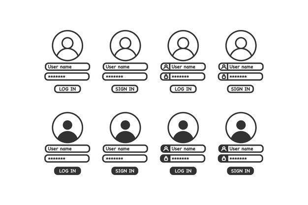 Log in form vector banner icon Vector illustration design