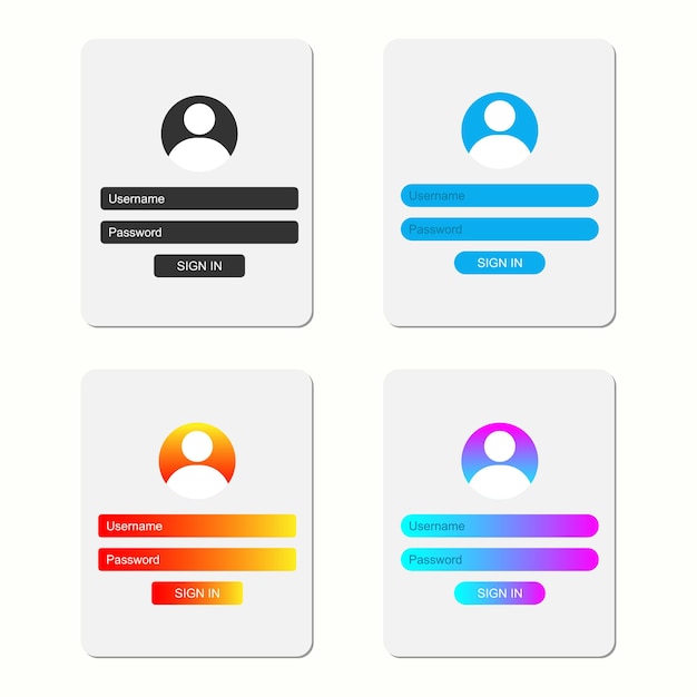 Log in password to log in app user log in interface design
