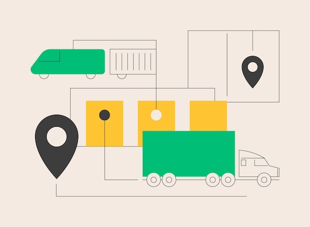 Logistics hub abstract concept vector illustration global logistics center commercial warehouse