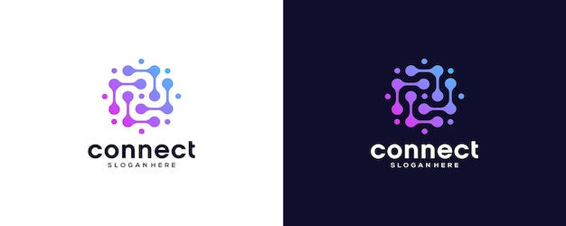 logo design connection technology vector illustration