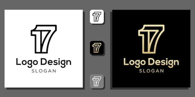 logo design number one seven years calculator numeric coding percent technology with app template
