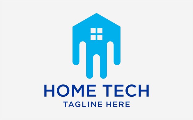 Logosuunnittelu koti kiinteistö teknologialla moderni