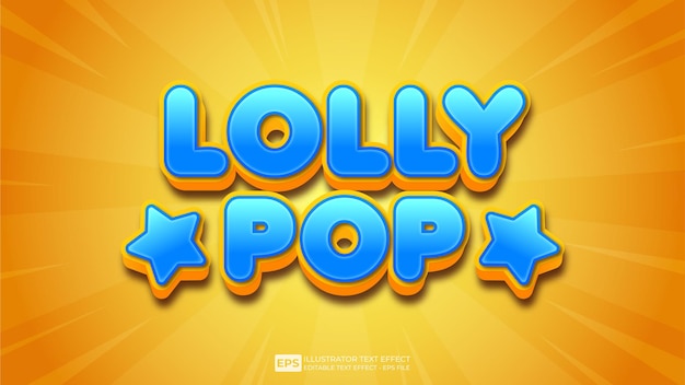 lolly pop editable text effect font