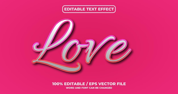 love editable text effect style