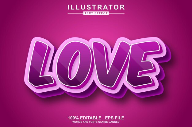 love text effect editable