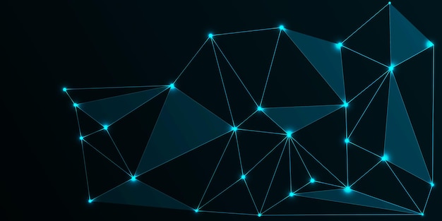 Low Poly Background on Dark Blue Gradient Modern Geometric and Minimalist Abstract Design for Digital Art 3D Modeling Wallpapers and Futuristic Graphics