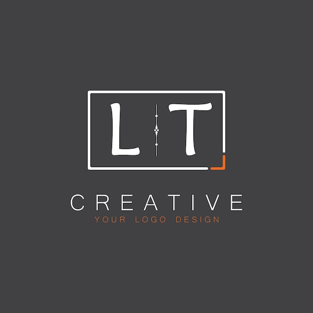 lt initial monogram logo for creative with square style design