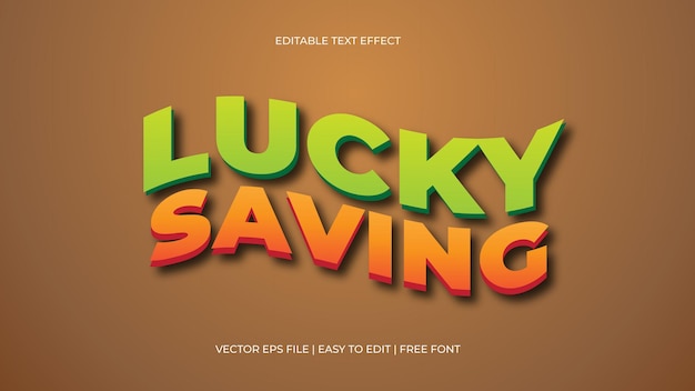 Lucky saving brown editable text effect