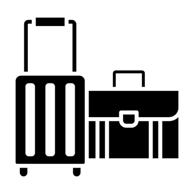 Luggage Glyph Solid Black Illustration