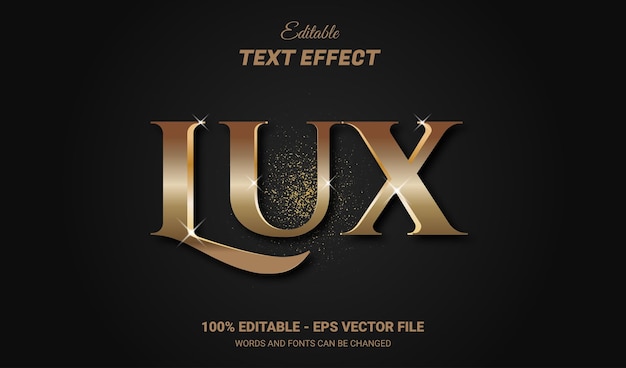 lux golden editable 3d text effect style