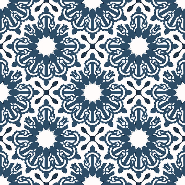 Luxurious seamless pattern with retro patterns Background with white and blue color Good for prints Veil illustration