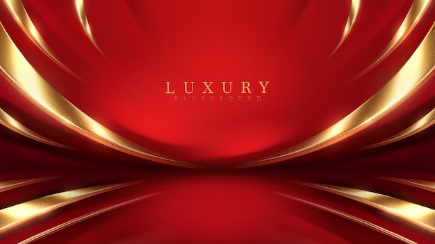 luxury background with golden line elements and curve light effect decoration and bokeh