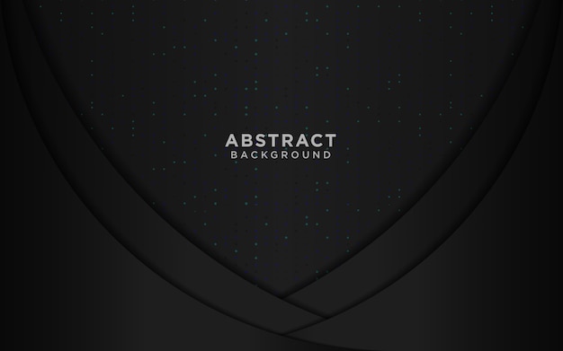 luxury black background with wave circle overlap layers and blue glitters