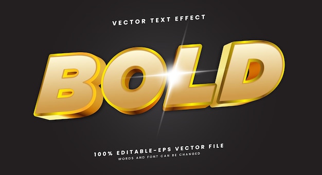 Luxury bold 3d editable text effect template suitable for golden style