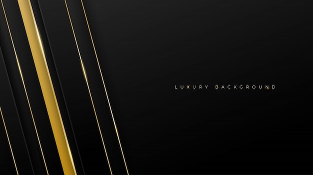 Luxury geometric background with shiny gold shape in black background design
