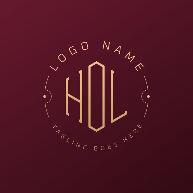 Luxury HOL Logo Design Elegant Letter HOL Monogram Logo Minimalist Polygon HOL Logo Design Template