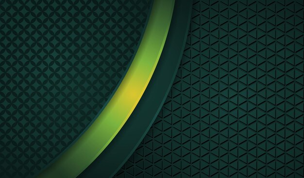 Luxury overlap layers abstract background with lines effect realistic on textured dark green