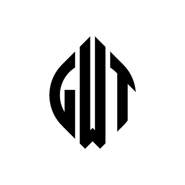 LWT circle letter logo design with circle and ellipse shape LWT ellipse letters with typographic style The three initials form a circle logo LWT Circle Emblem Abstract Monogram Letter Mark Vector