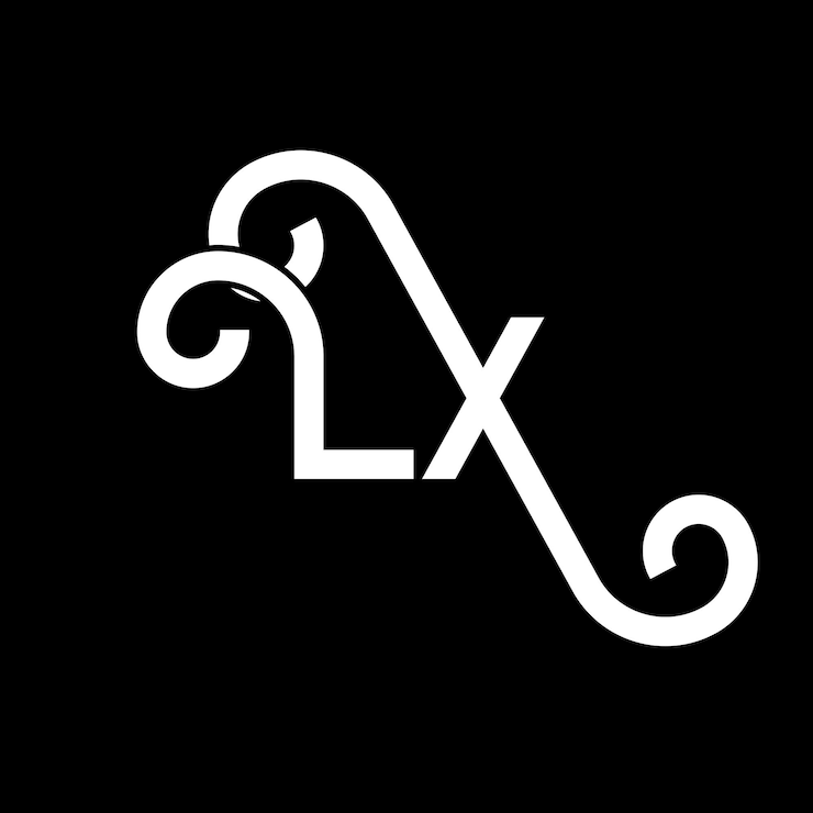 Vektori lx letter logo design initial letters lx logo icon abstract letter lx minimal logo design template l x letter design vector with black colors lx logo