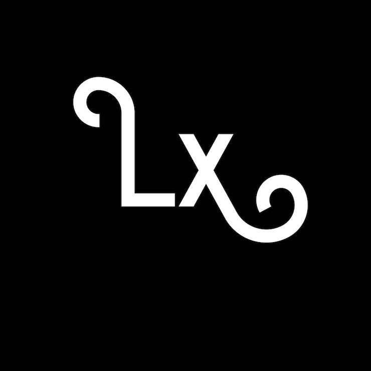 Vektori lx letter logo design initial letters lx logo icon abstract letter lx minimal logo design template l x letter design vector with black colors lx logo