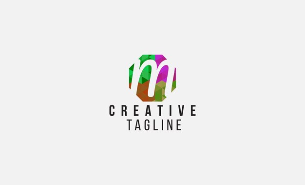 M Letter vector colorful abstract logo template Modern unique simple Abstract logo