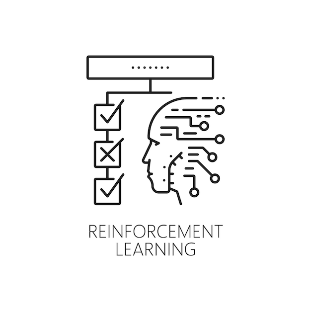 machine reinforcement learning ai algorithm icon