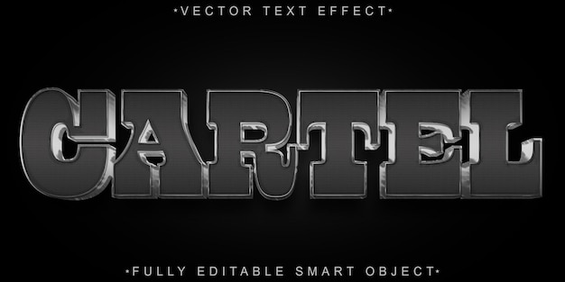 Mafia Cartel Silver Dark Vector Fully Editable Smart Object Text Effect