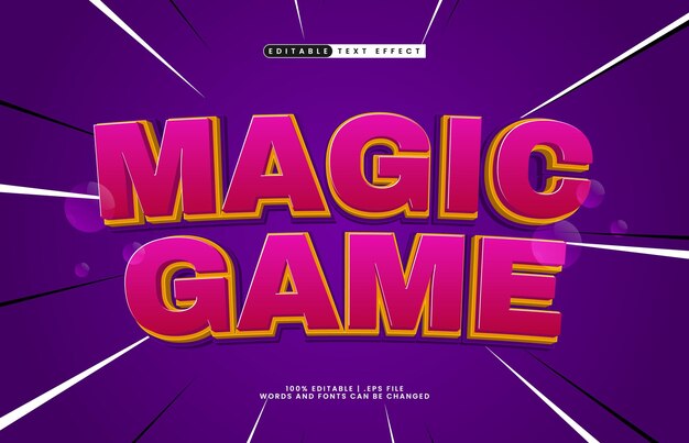 magic game editable text effect with a play and kids text effect