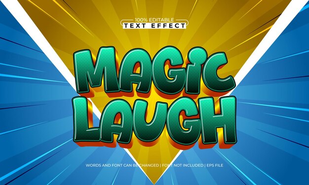 magic laugh editable text effect with a comic and cartoon text style