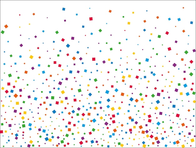 Magic Rainbow Squares Confetti Vector illustration