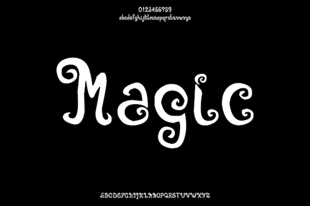 magical magic creative vector custom alphabet font design