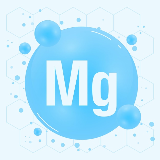 Magnesium Mg minerals for health Mineral vitamin complex Medical and dietary supplement health care concept Vector illustration