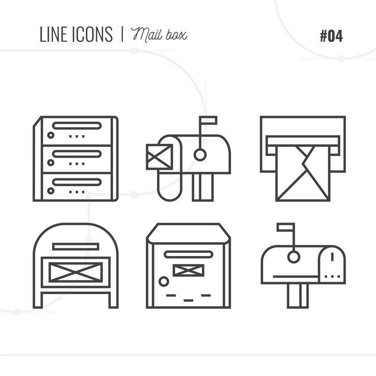 Vektori mail boxes doodle icons set