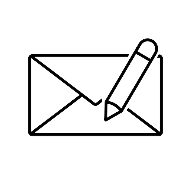 Mail envelope with pencil icon envelope with pen symbol