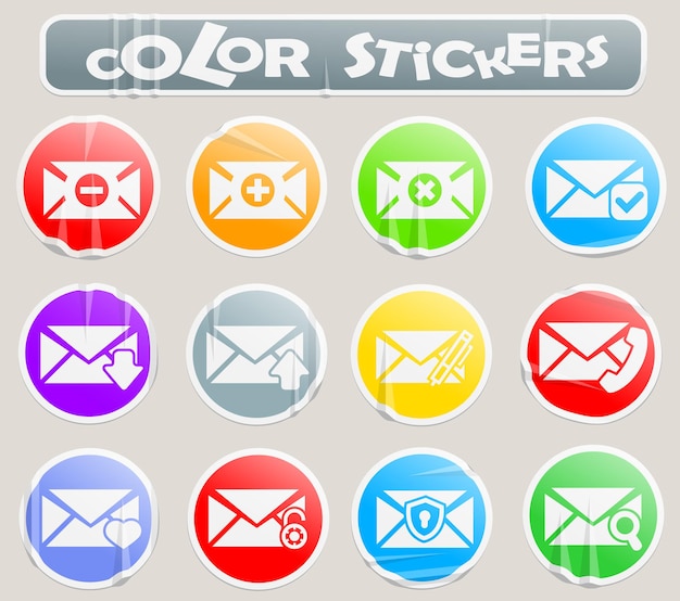 Mail vector icons for user interface design