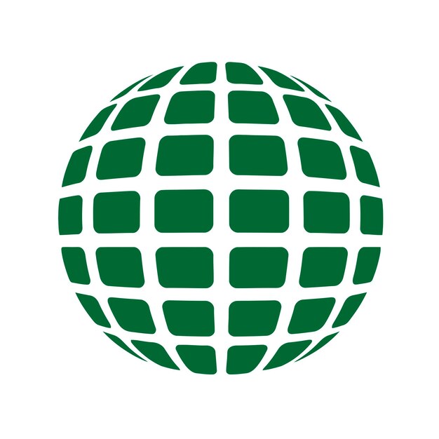 Maksuton vektori pallomainen hila maapallo eristetty rajattu kuvake symboli favicon logo