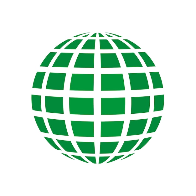 Maksuton vektori pallomainen hila maapallo eristetty rajattu kuvake symboli favicon logo