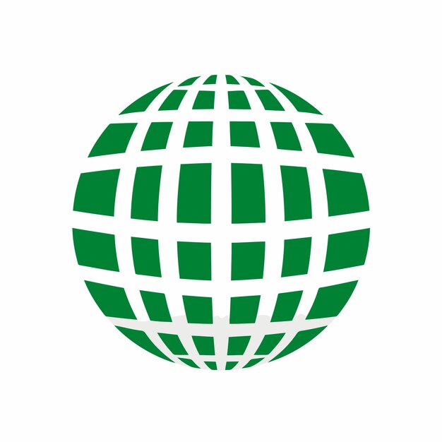 Maksuton vektori pallomainen hila maapallo eristetty rajattu kuvake symboli favicon logo