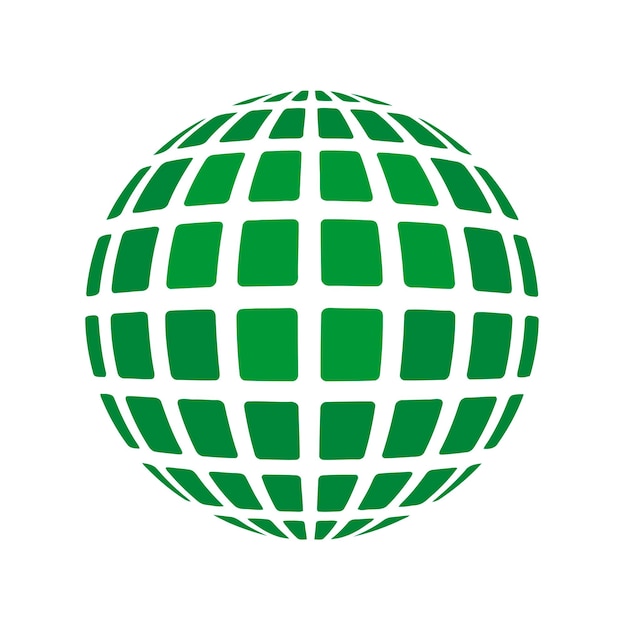Maksuton vektori pallomainen hila maapallo eristetty rajattu kuvake symboli favicon logo