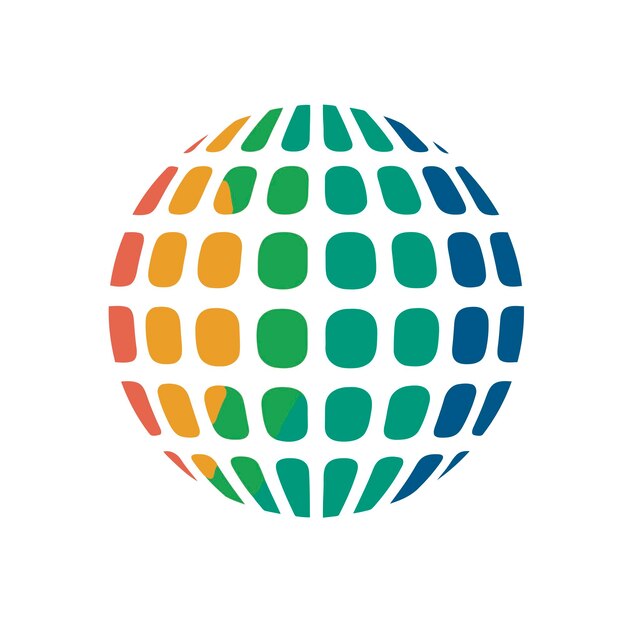 Maksuton vektori pallomainen hila maapallo eristetty rajattu kuvake symboli favicon logo