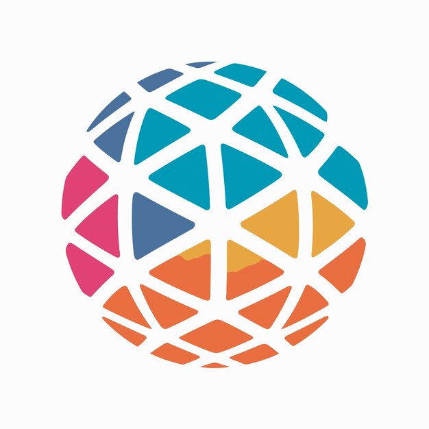 Maksuton vektori pallomainen hila maapallo eristetty rajattu kuvake symboli favicon logo