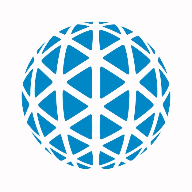 Maksuton vektori pallomainen hila maapallo eristetty rajattu kuvake symboli favicon logo