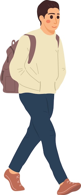 Male Traveler with Tourist Travel Character Illustration Graphic Cartoon Art