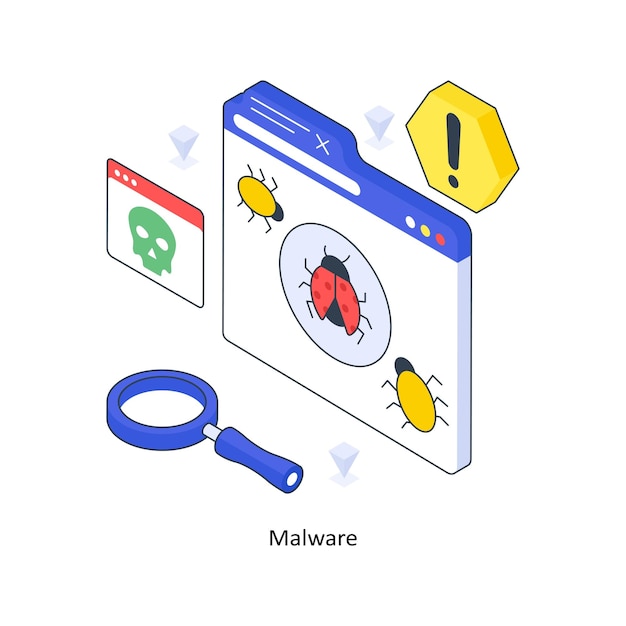 Malware isometric Colored illustration EPS File stock illustration