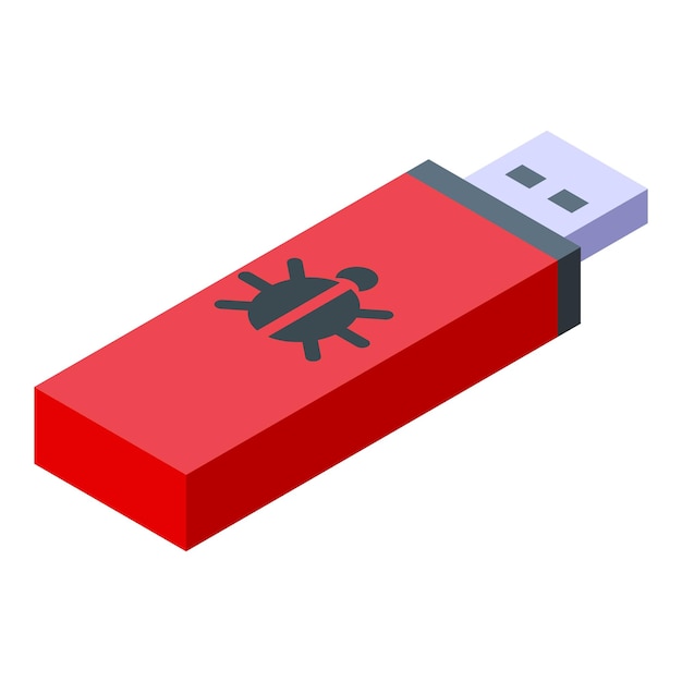Malware stick icon Isometric of Malware stick vector icon for web design isolated on white background